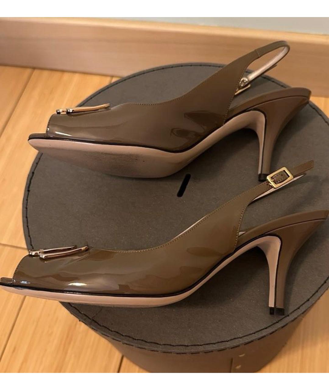 FERRAGAMO Коричневые туфли из лакированной кожи, фото 6