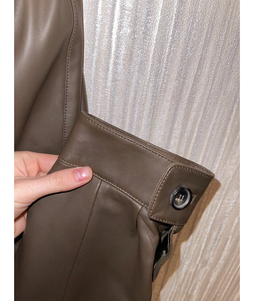 BRIONI Бежевая кожаная куртка, фото 4