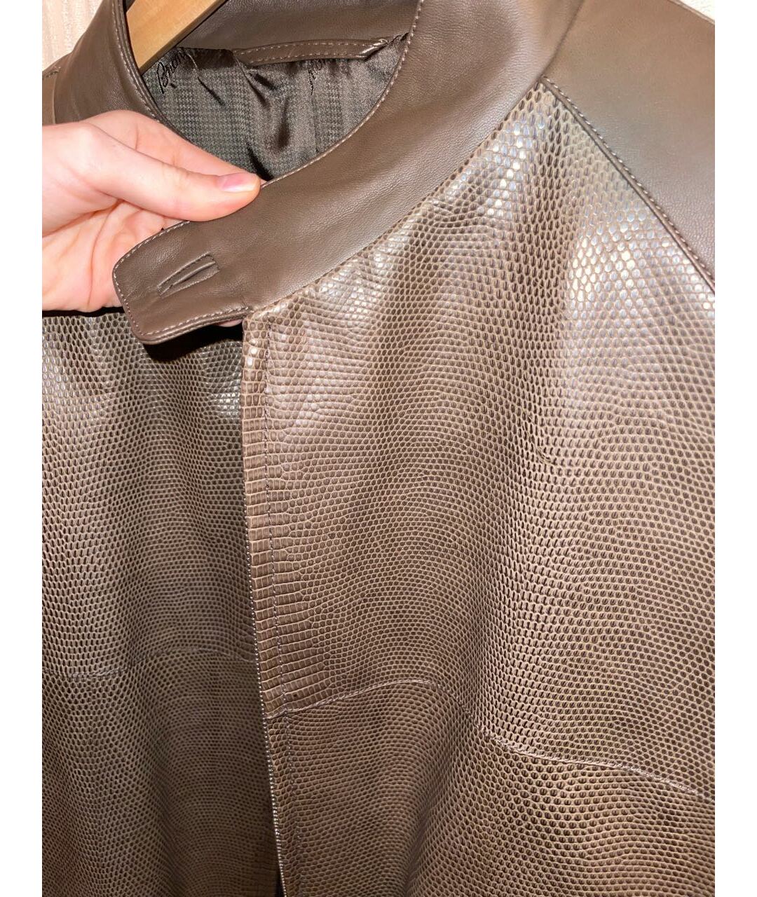 BRIONI Бежевая кожаная куртка, фото 2