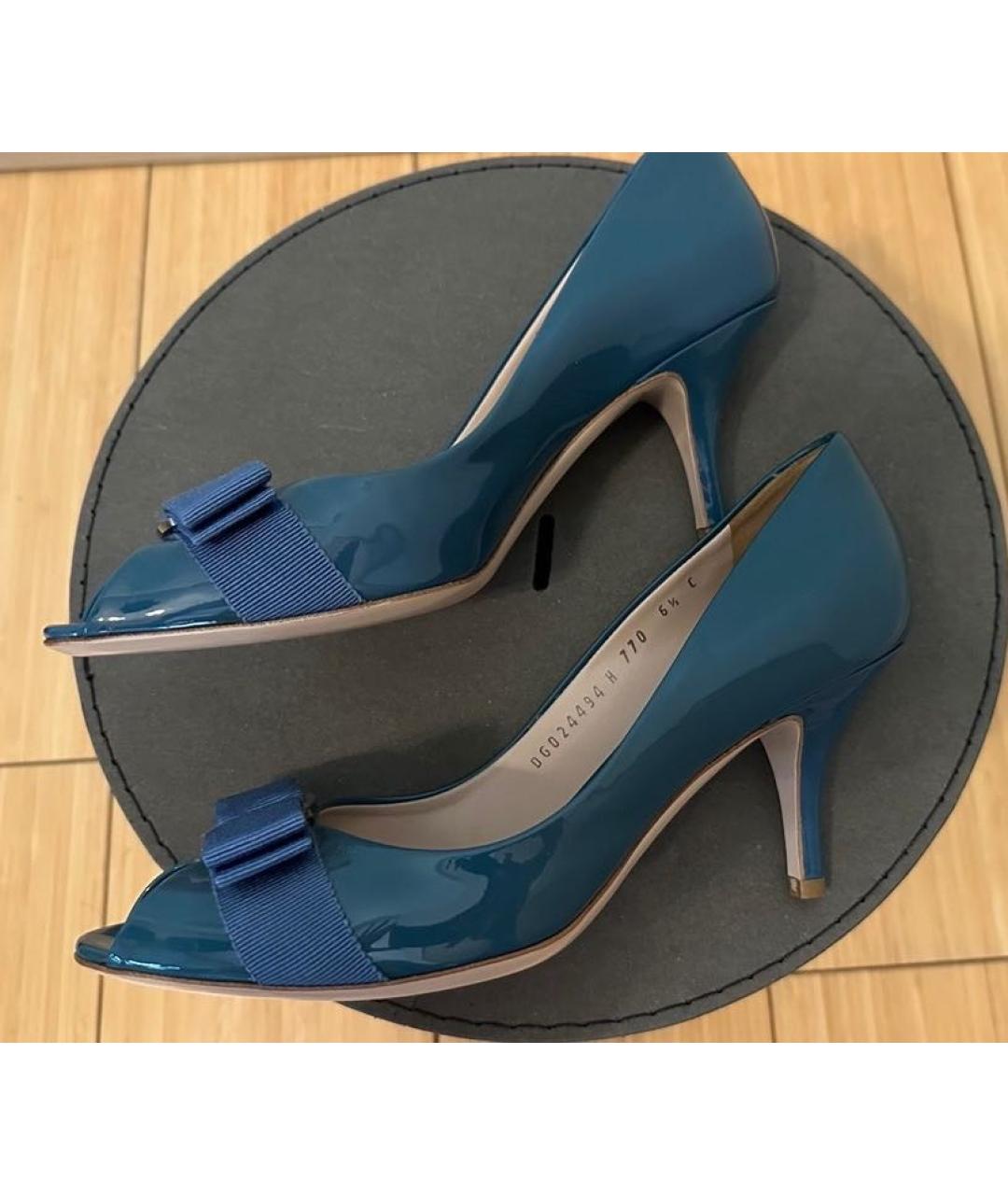 FERRAGAMO Зеленые туфли из лакированной кожи, фото 6