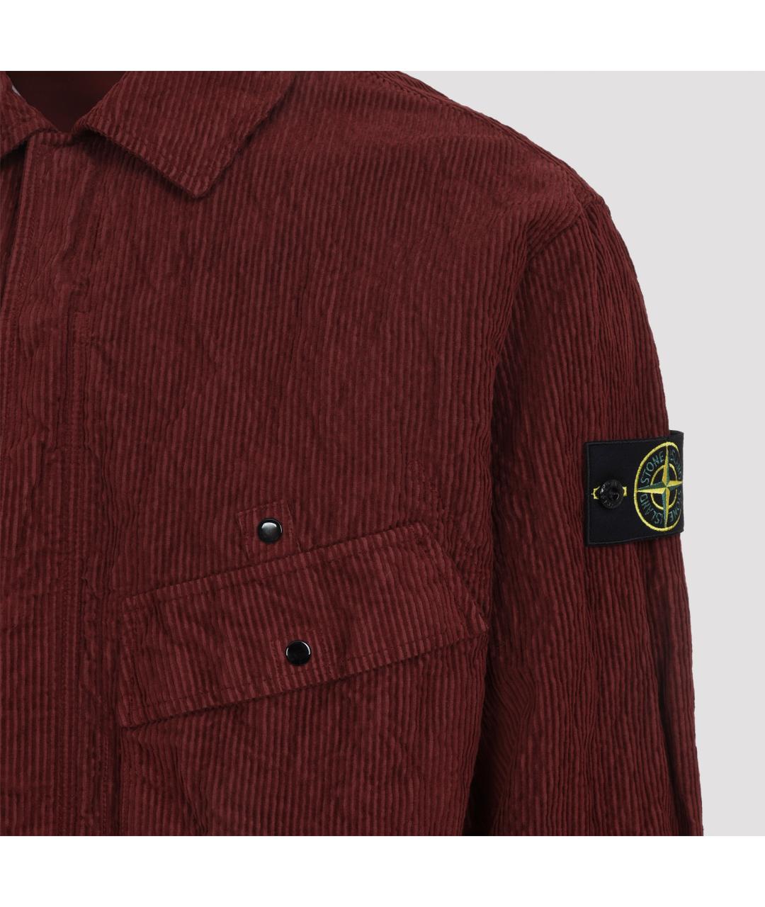 STONE ISLAND Бордовая хлопковая кэжуал рубашка, фото 5