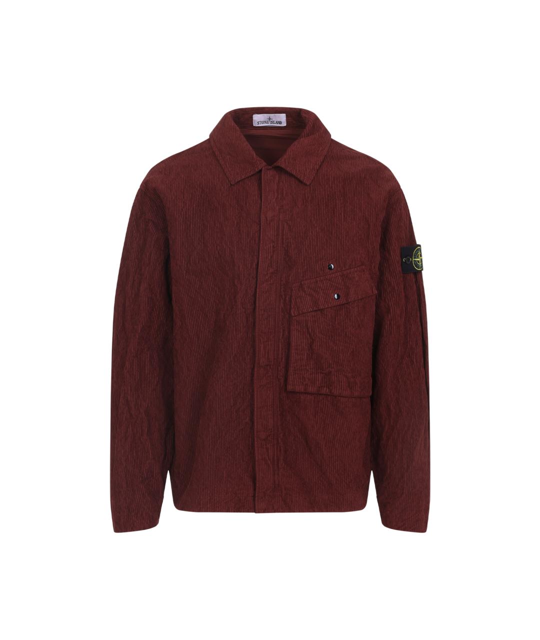 STONE ISLAND Бордовая хлопковая кэжуал рубашка, фото 1