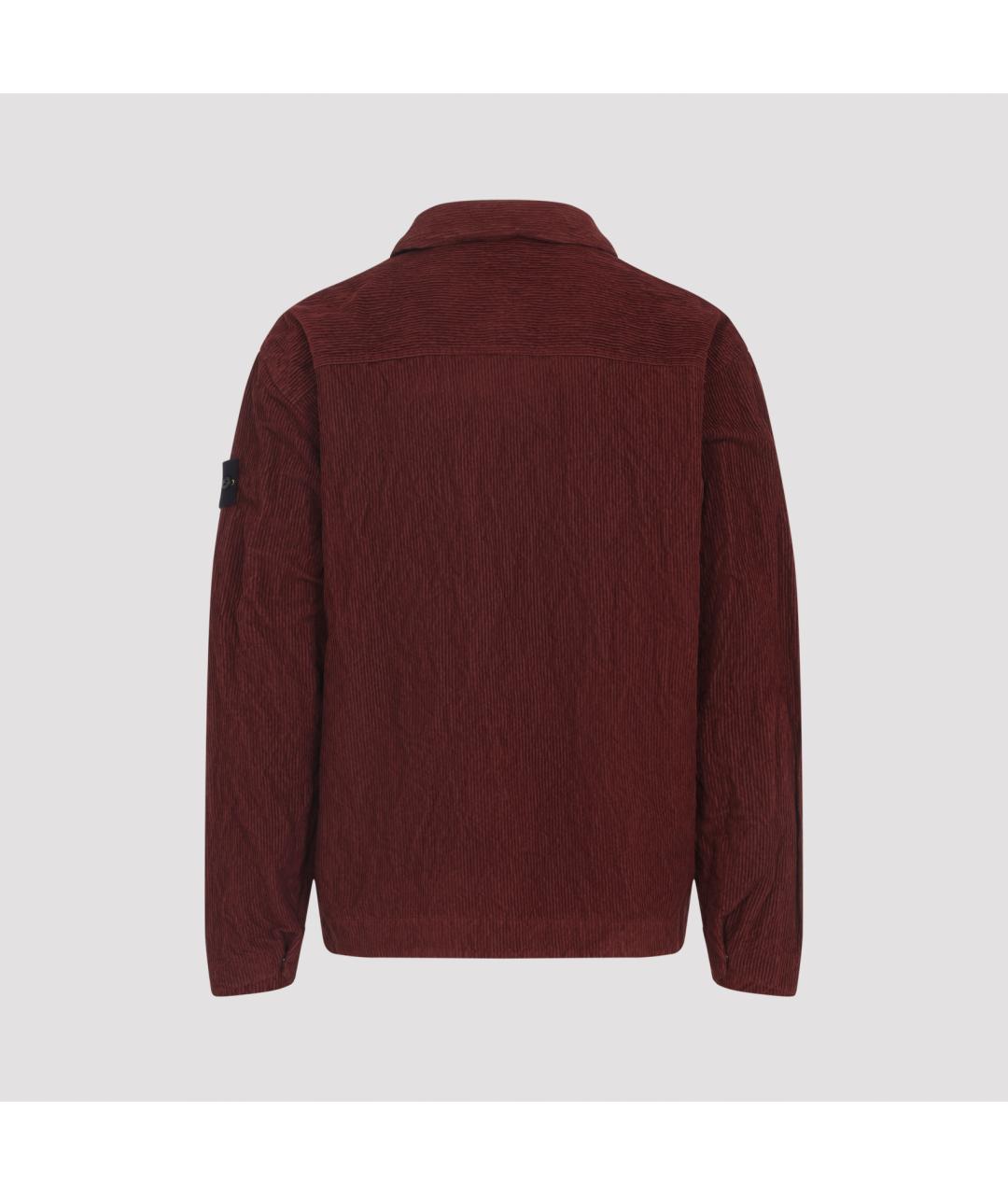 STONE ISLAND Бордовая хлопковая кэжуал рубашка, фото 4