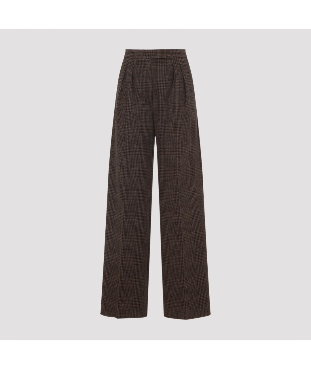 MAX MARA Коричневые хлопковые прямые брюки, фото 2