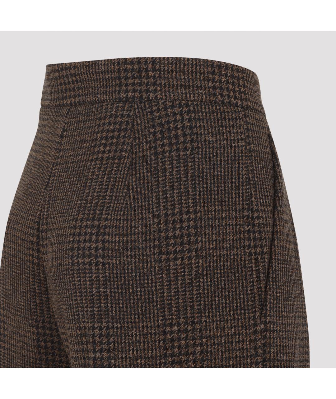 MAX MARA Коричневые хлопковые прямые брюки, фото 5