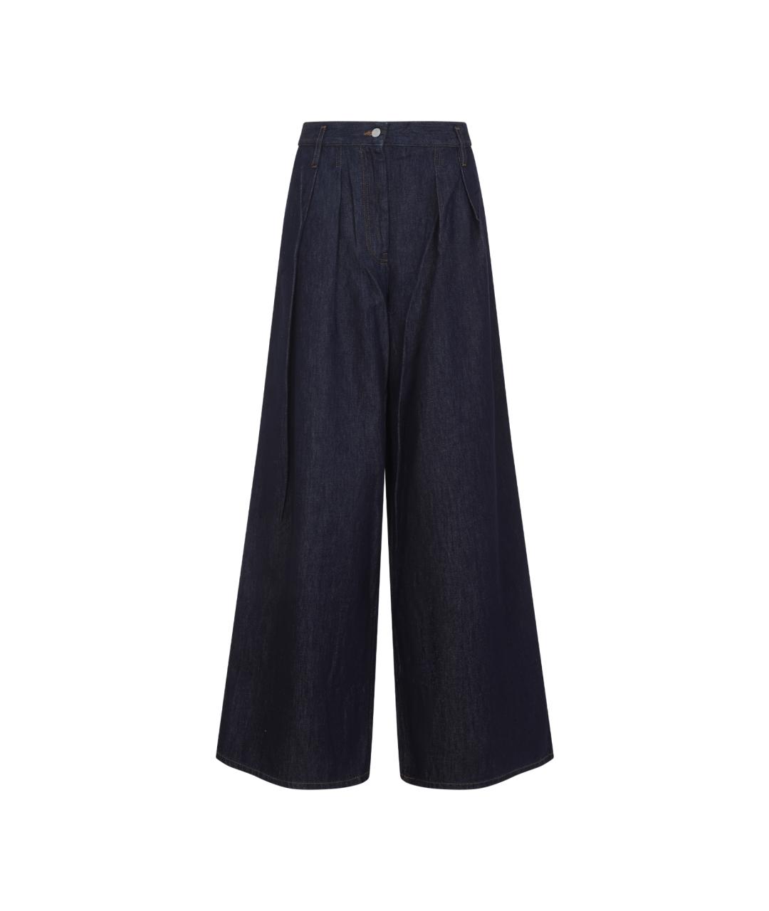 DRIES VAN NOTEN Синие хлопковые прямые джинсы, фото 1