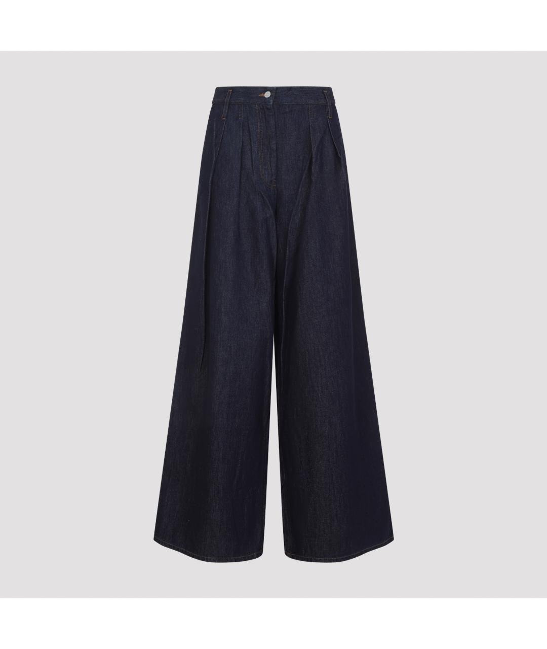 DRIES VAN NOTEN Синие хлопковые прямые джинсы, фото 2