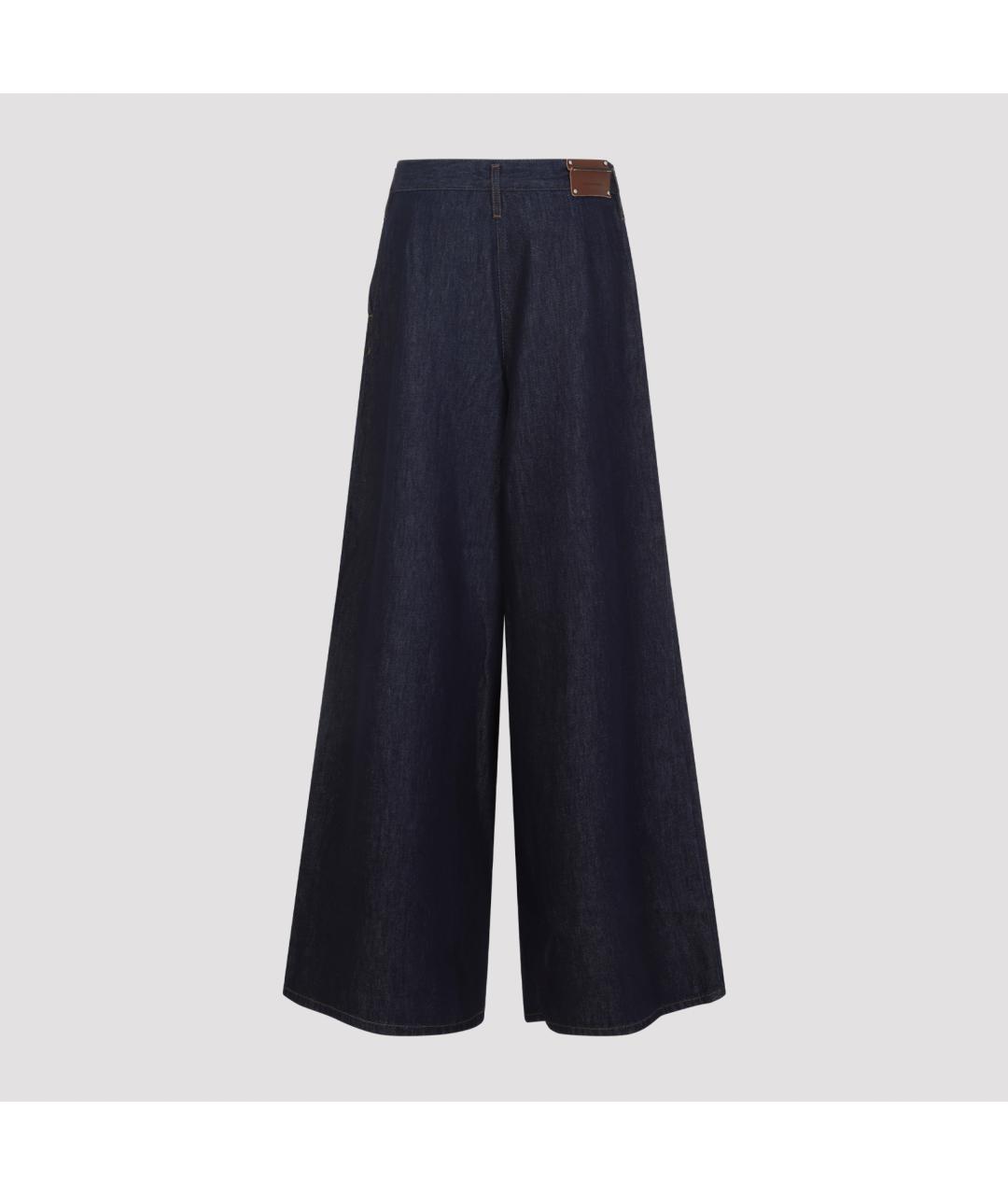 DRIES VAN NOTEN Синие хлопковые прямые джинсы, фото 4