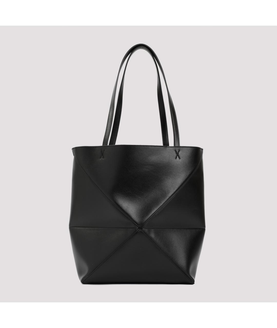 LOEWE Черная кожаная сумка тоут, фото 4