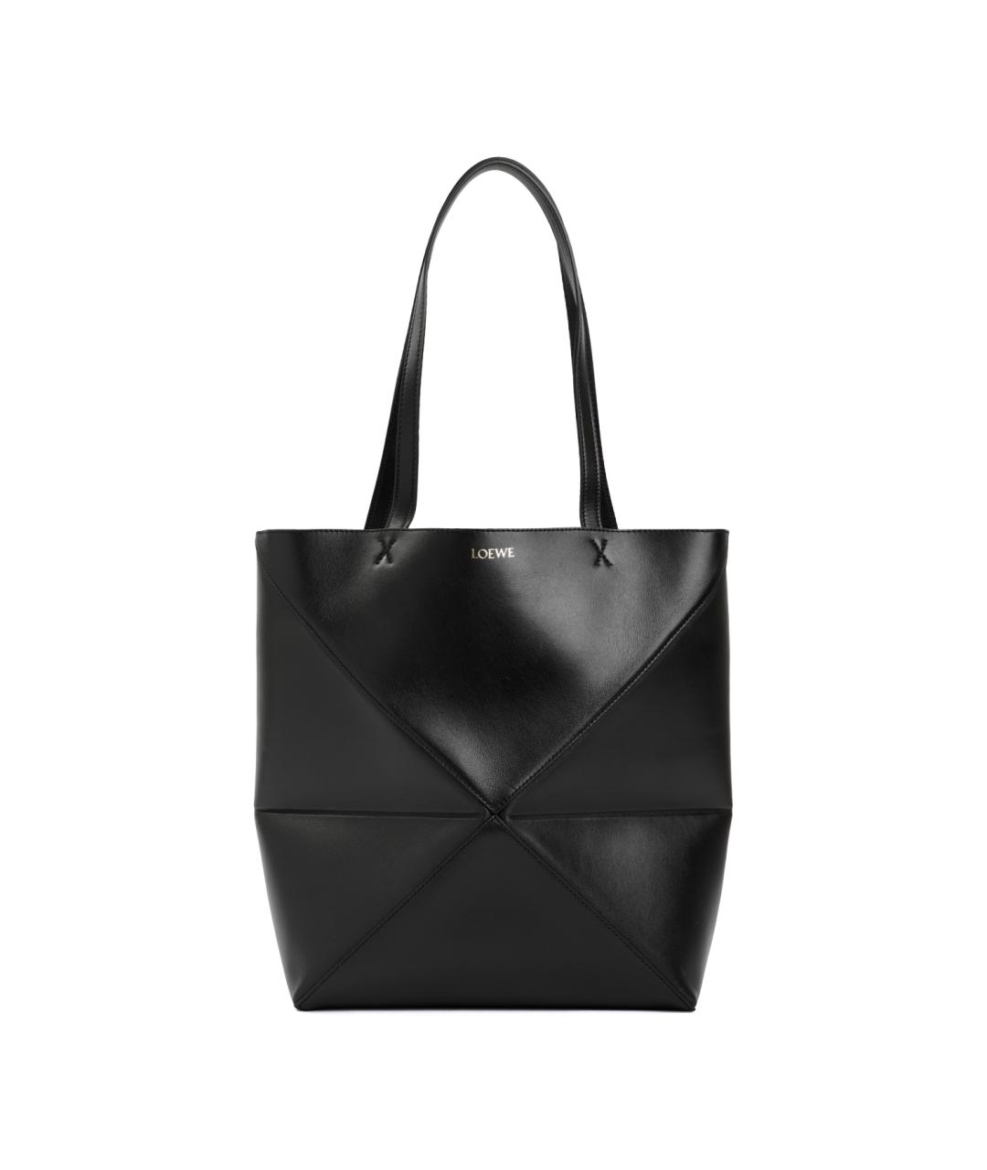 LOEWE Черная кожаная сумка тоут, фото 1