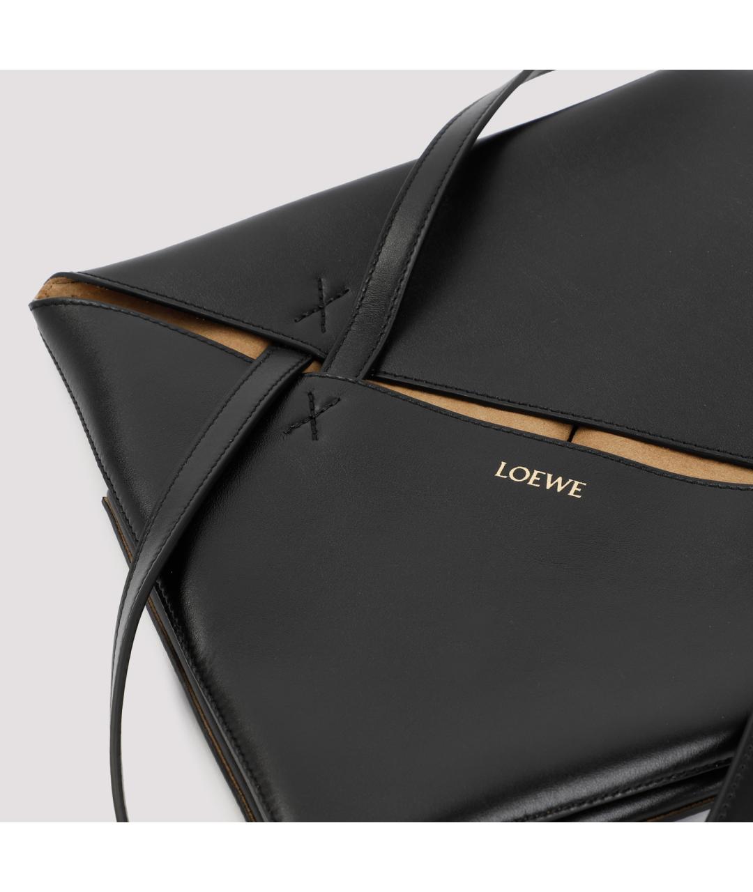 LOEWE Черная кожаная сумка тоут, фото 6