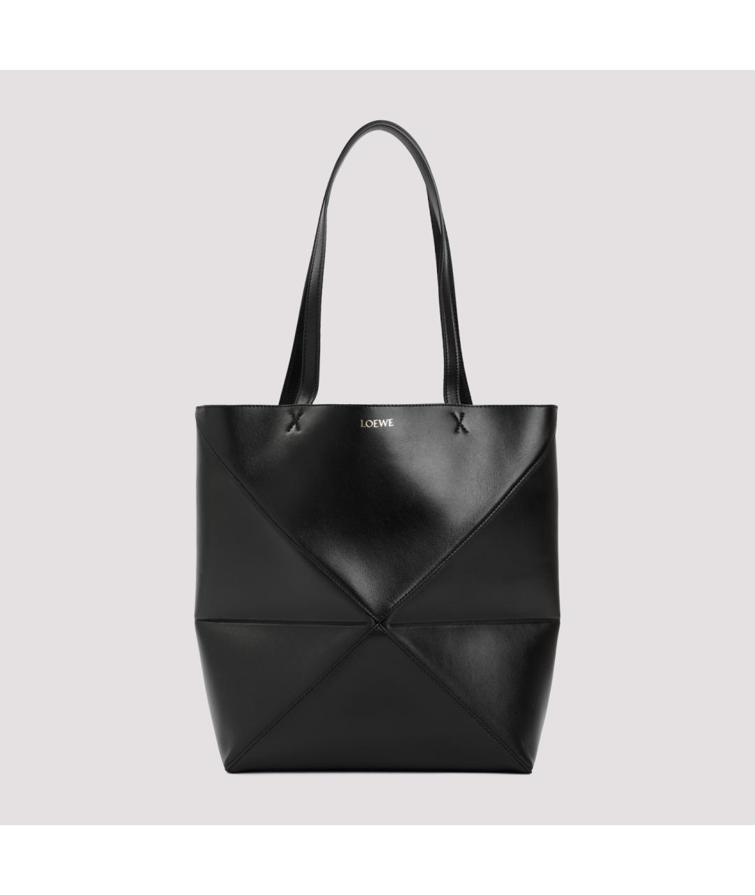 LOEWE Черная кожаная сумка тоут, фото 3