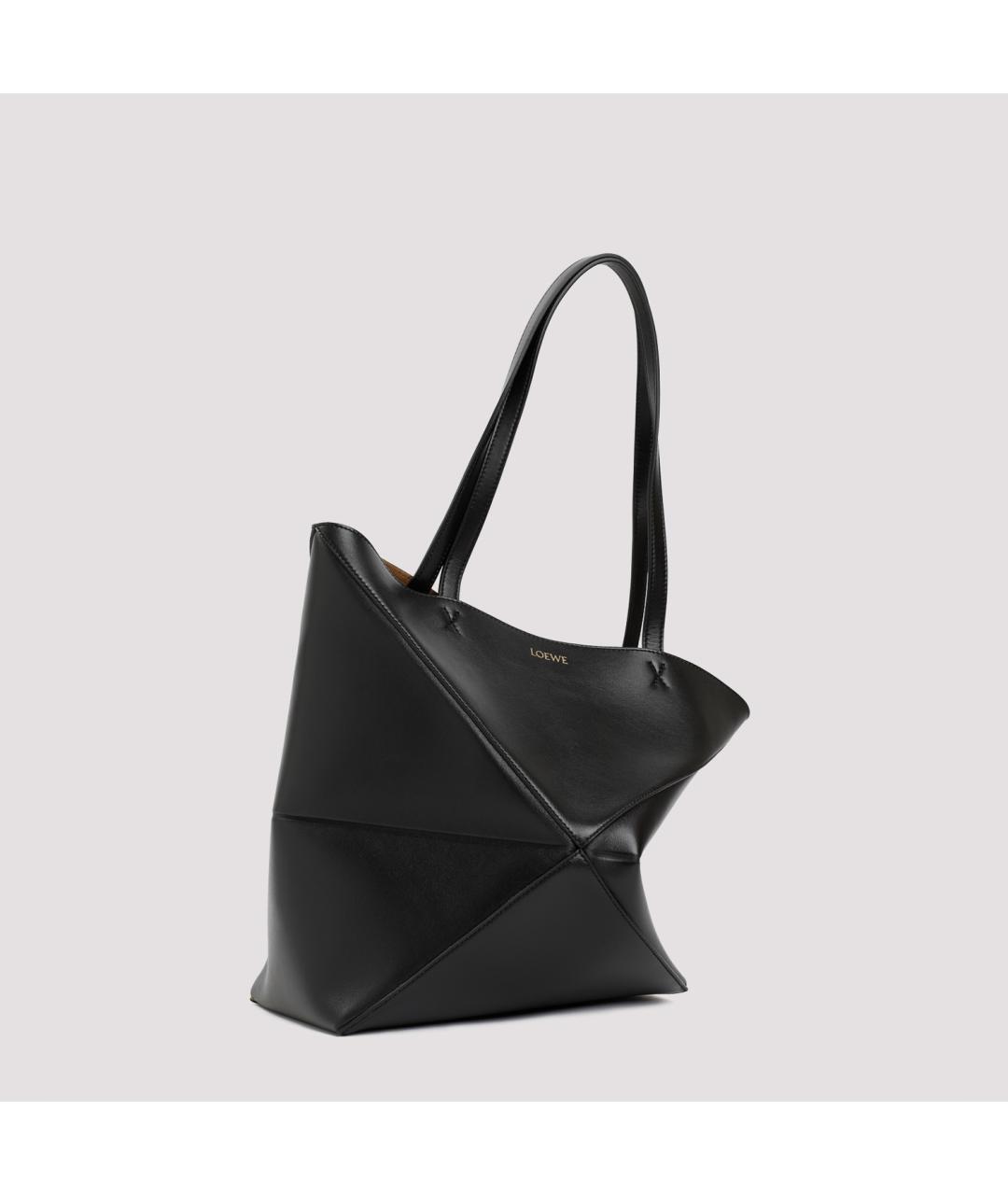LOEWE Черная кожаная сумка тоут, фото 5