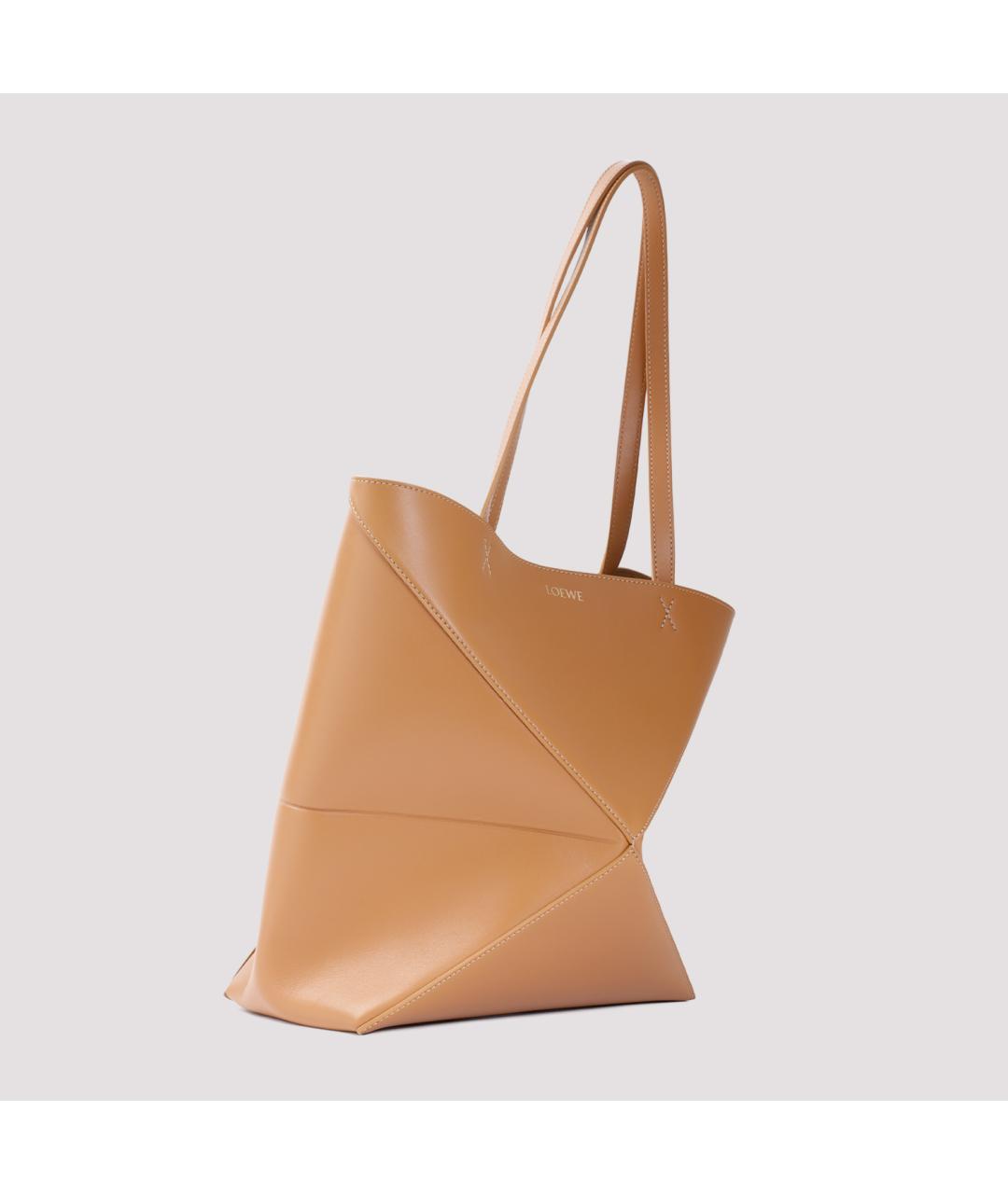 LOEWE Бежевая кожаная сумка тоут, фото 5