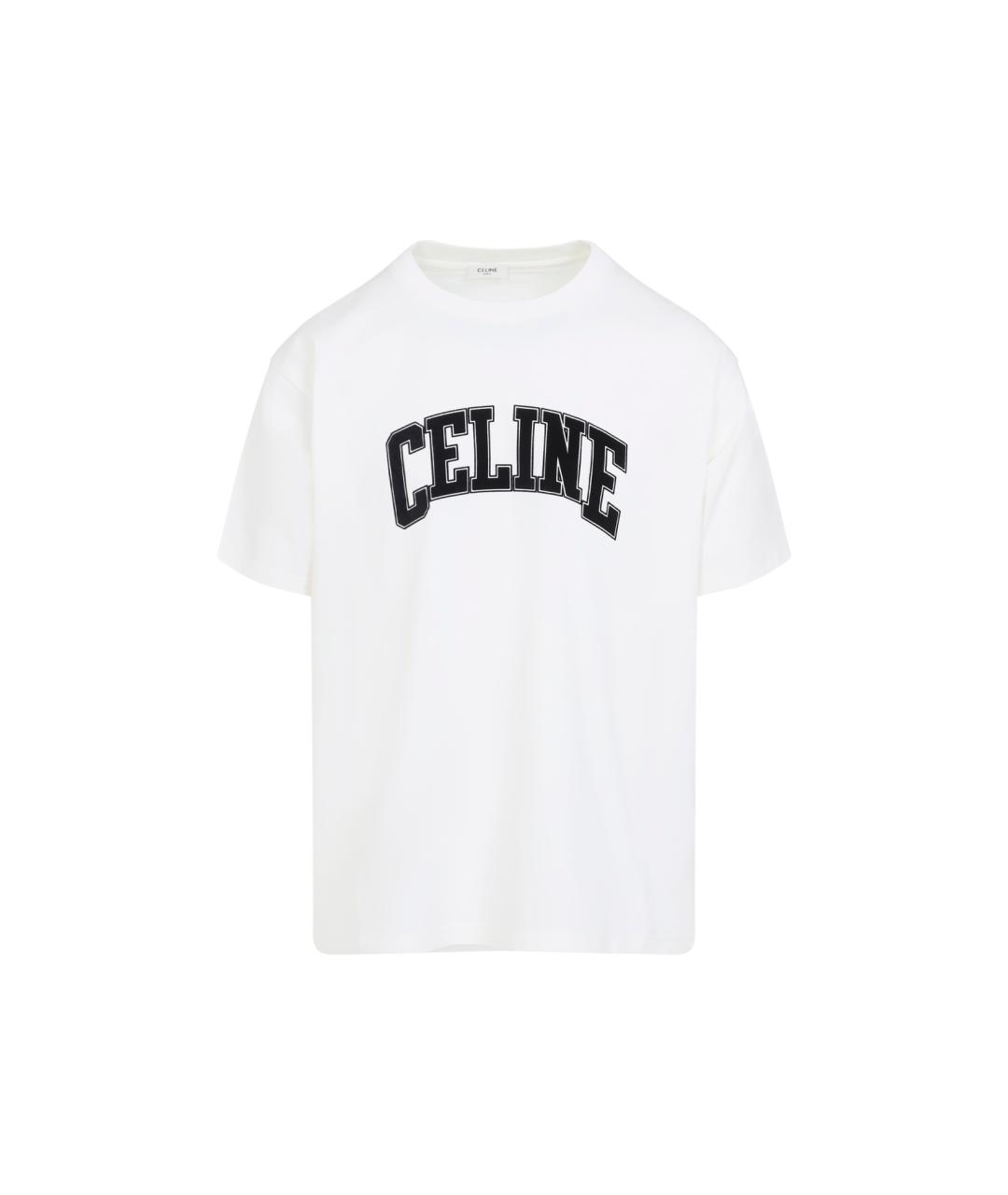 CELINE Белая хлопковая футболка, фото 1