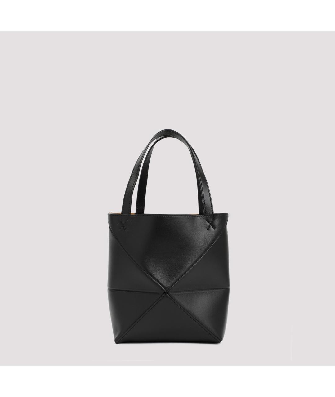LOEWE Черная кожаная сумка тоут, фото 4