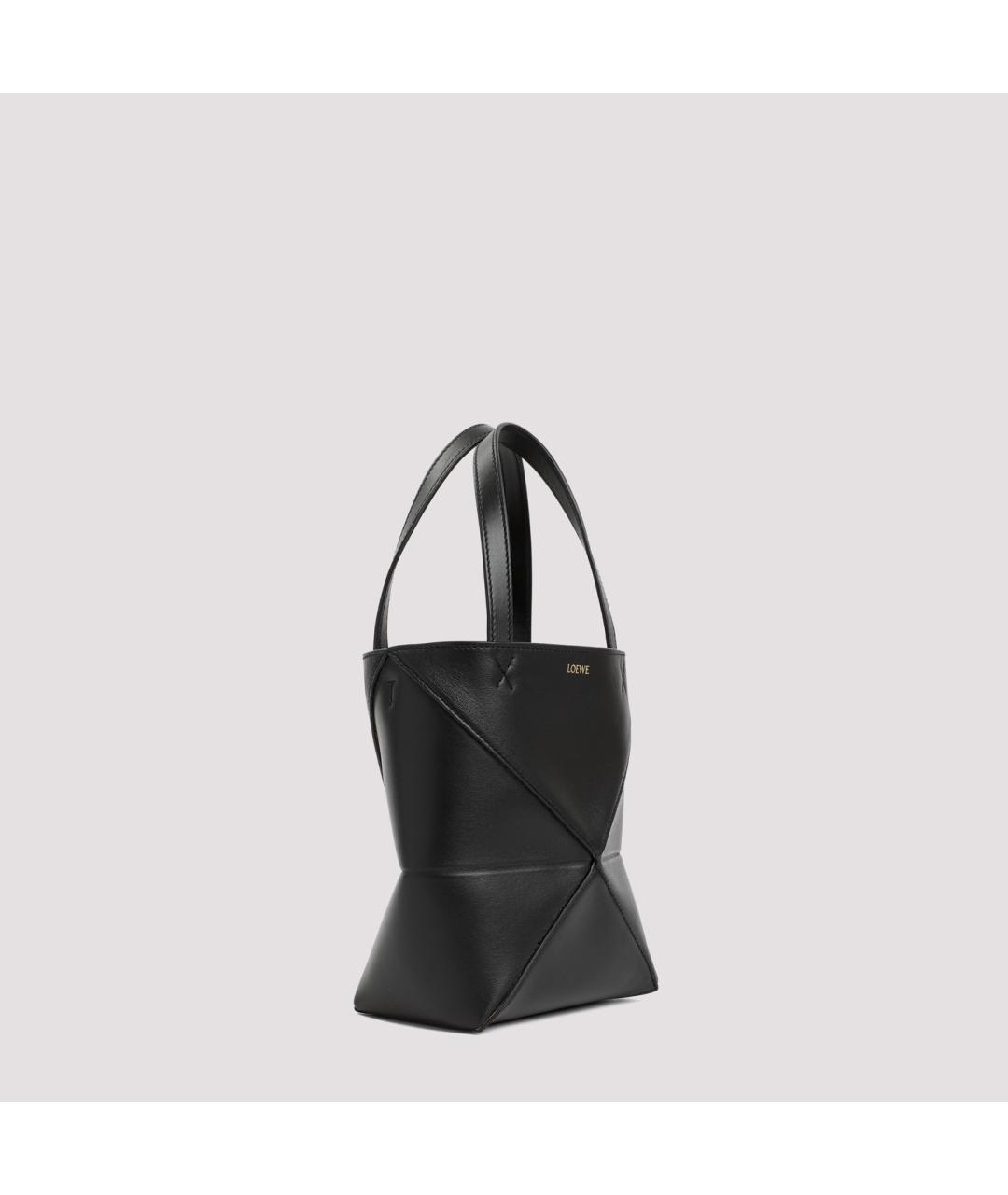 LOEWE Черная кожаная сумка тоут, фото 5