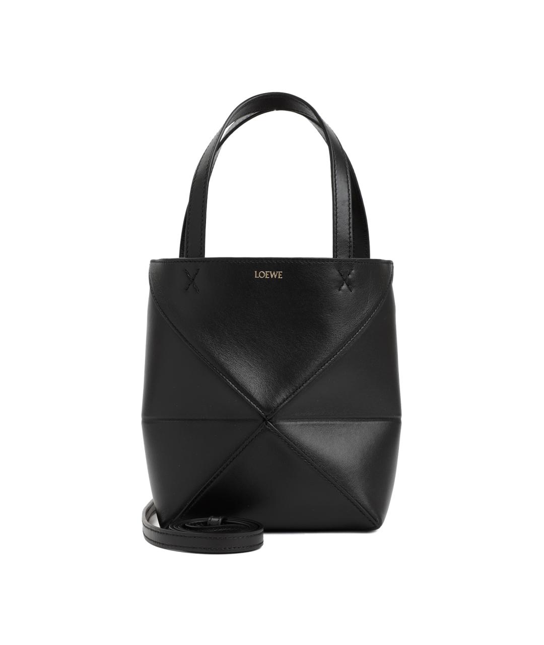 LOEWE Черная кожаная сумка тоут, фото 1