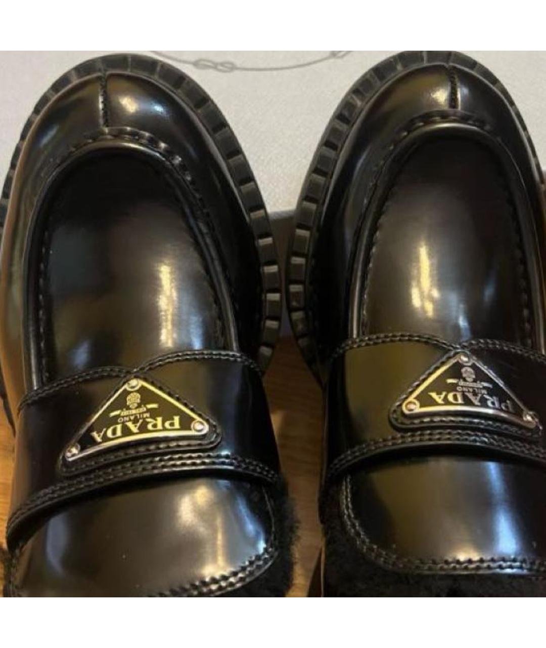 PRADA Черные кожаные лоферы, фото 5