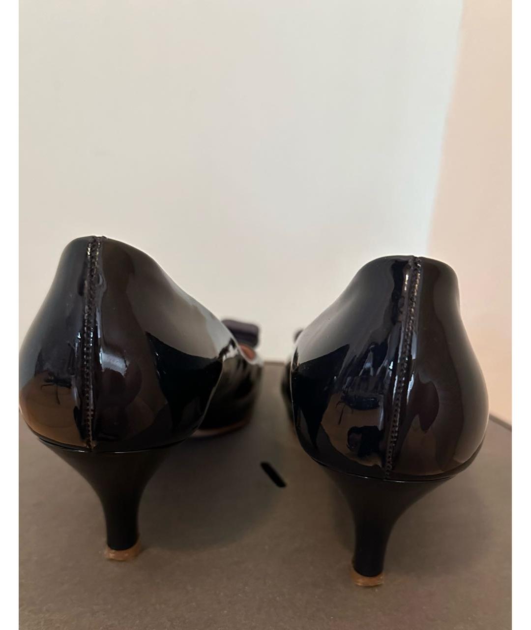 FERRAGAMO Черные туфли из лакированной кожи, фото 4