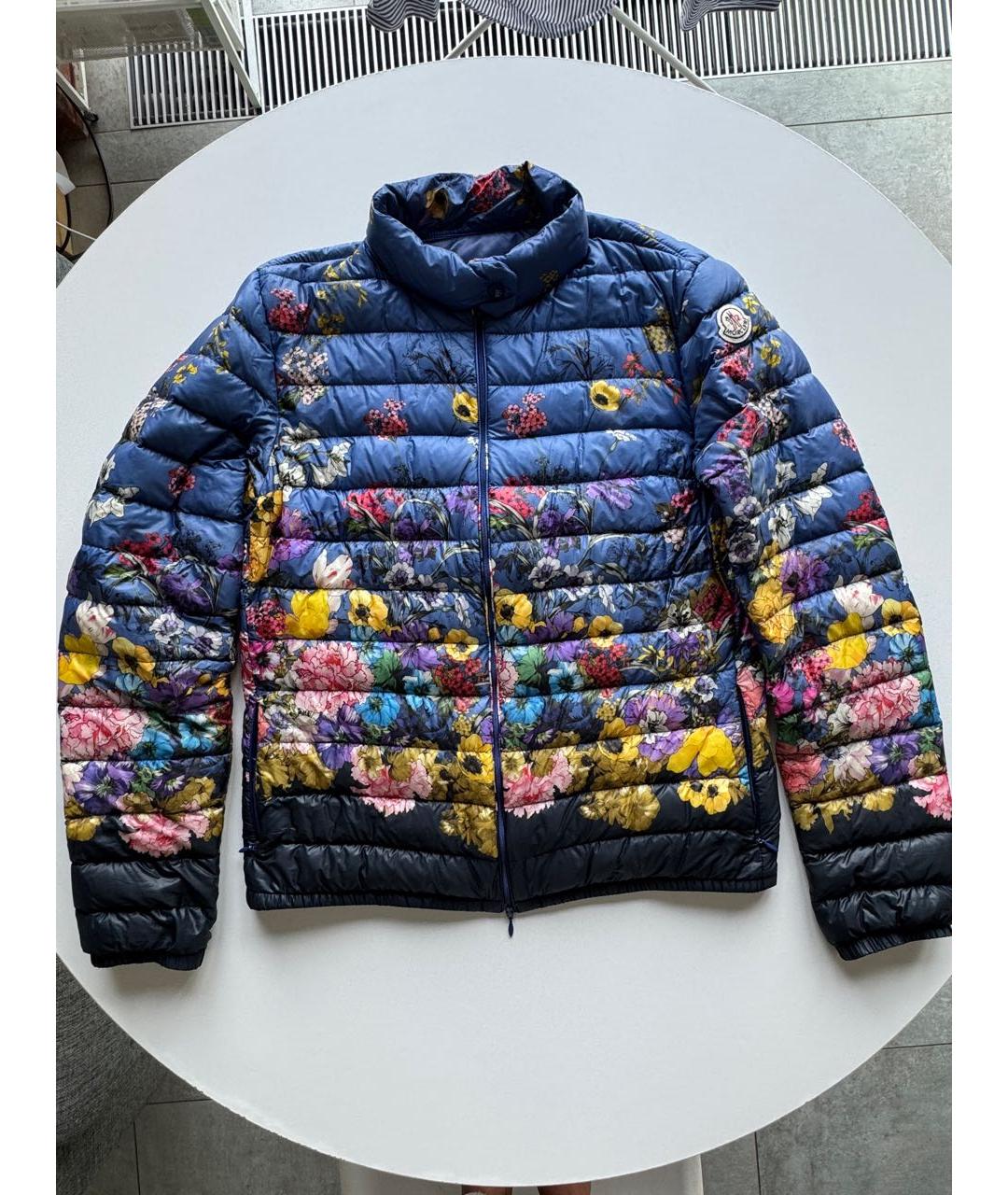 MONCLER Темно-синий полиэстеровый пуховик, фото 9