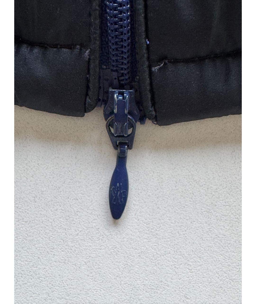 MONCLER Темно-синий полиэстеровый пуховик, фото 8