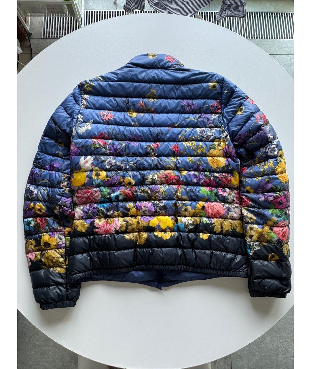 MONCLER Темно-синий полиэстеровый пуховик, фото 2