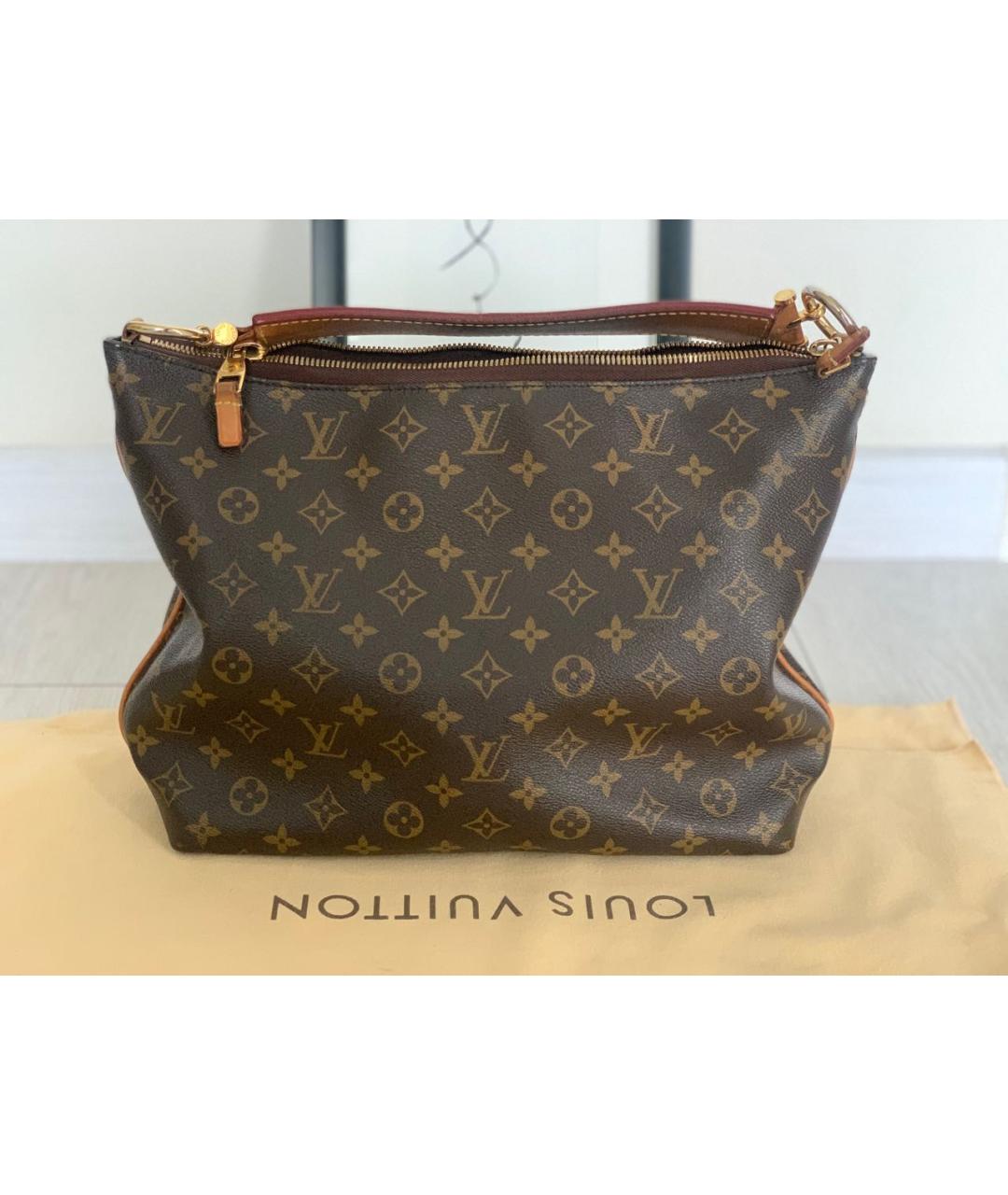 LOUIS VUITTON Коричневая кожаная сумка тоут, фото 2