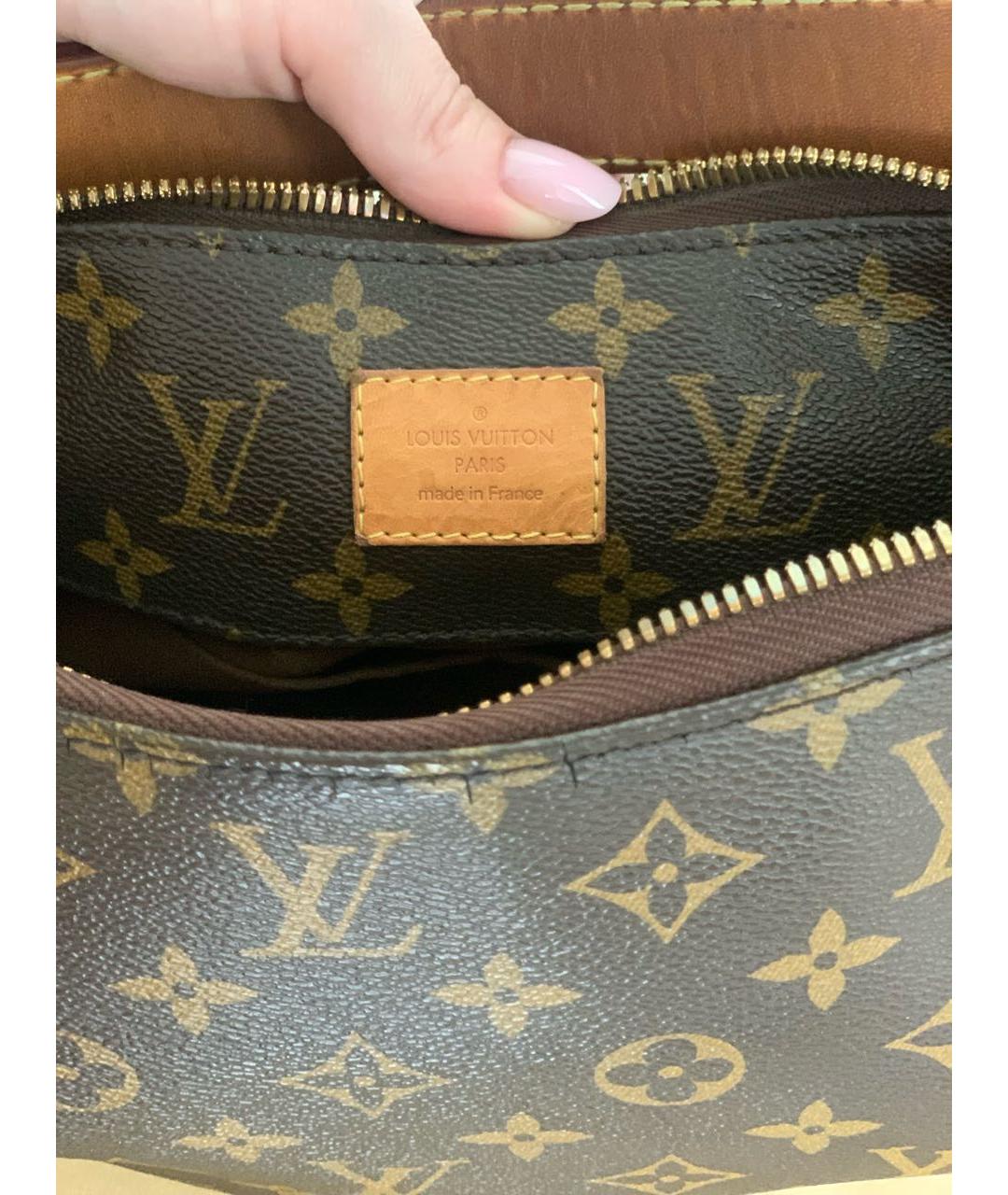 LOUIS VUITTON Коричневая кожаная сумка тоут, фото 6