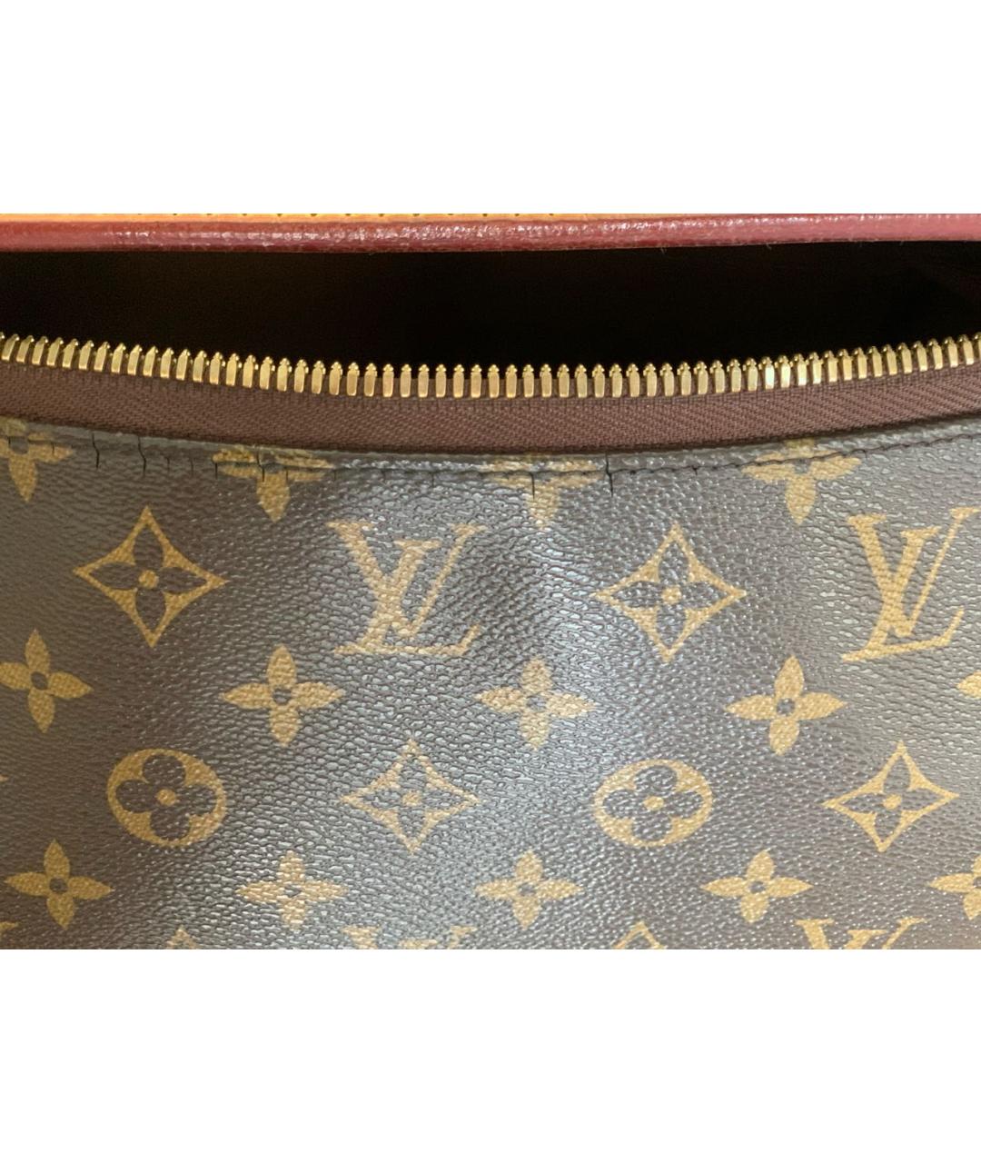LOUIS VUITTON Коричневая кожаная сумка тоут, фото 9
