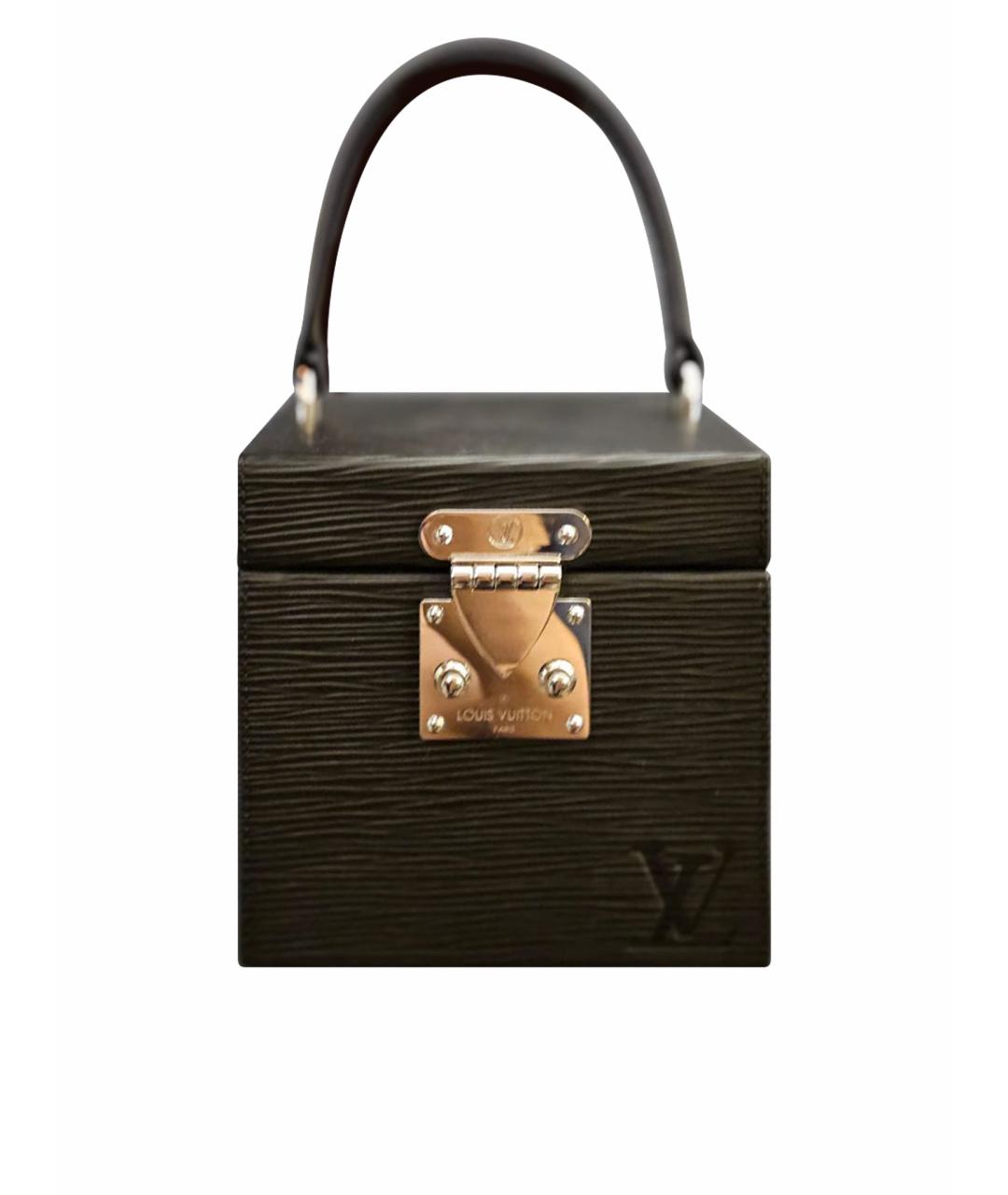 LOUIS VUITTON Черная кожаная сумка с короткими ручками, фото 1