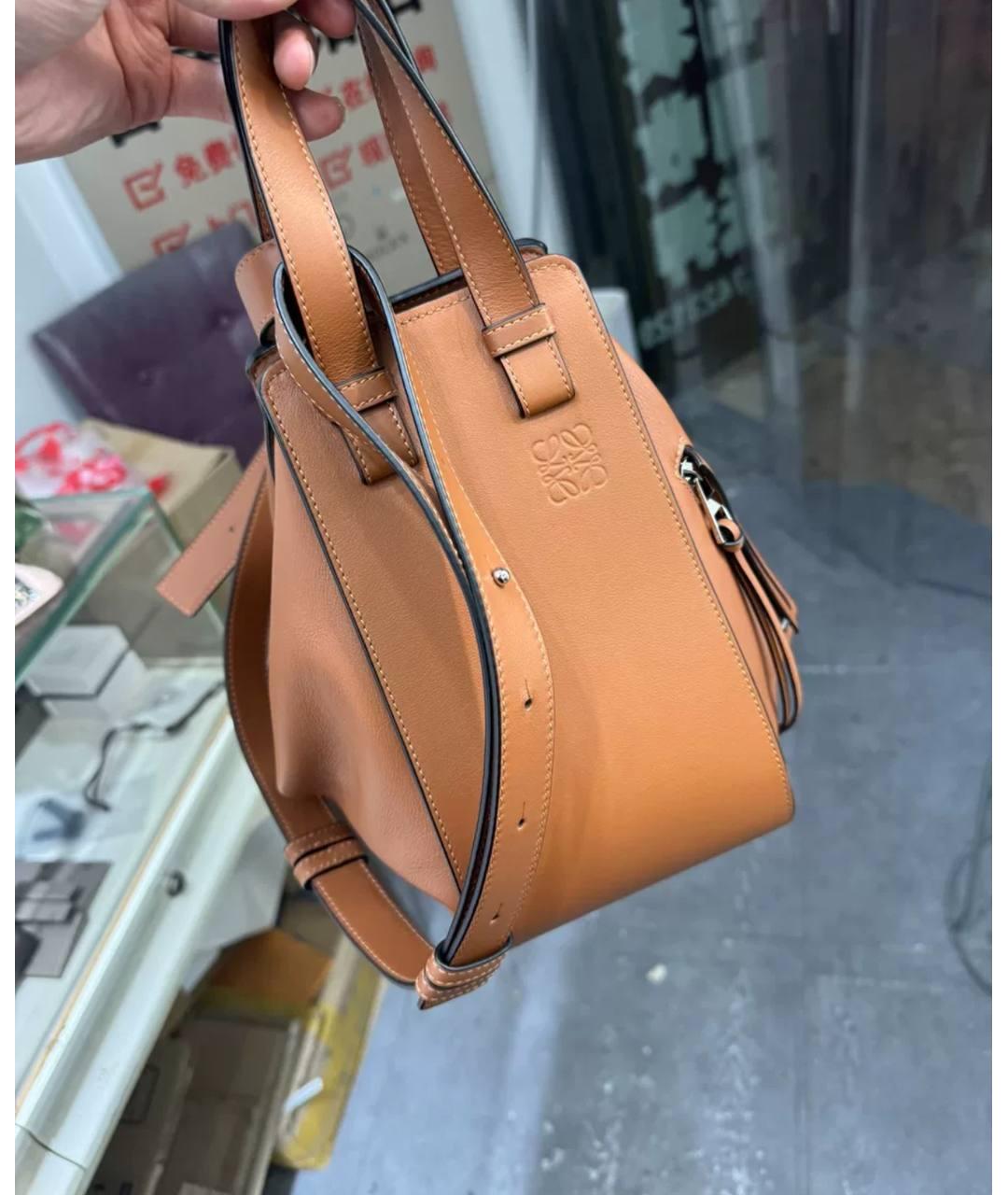 LOEWE Коричневая кожаная сумка с короткими ручками, фото 5