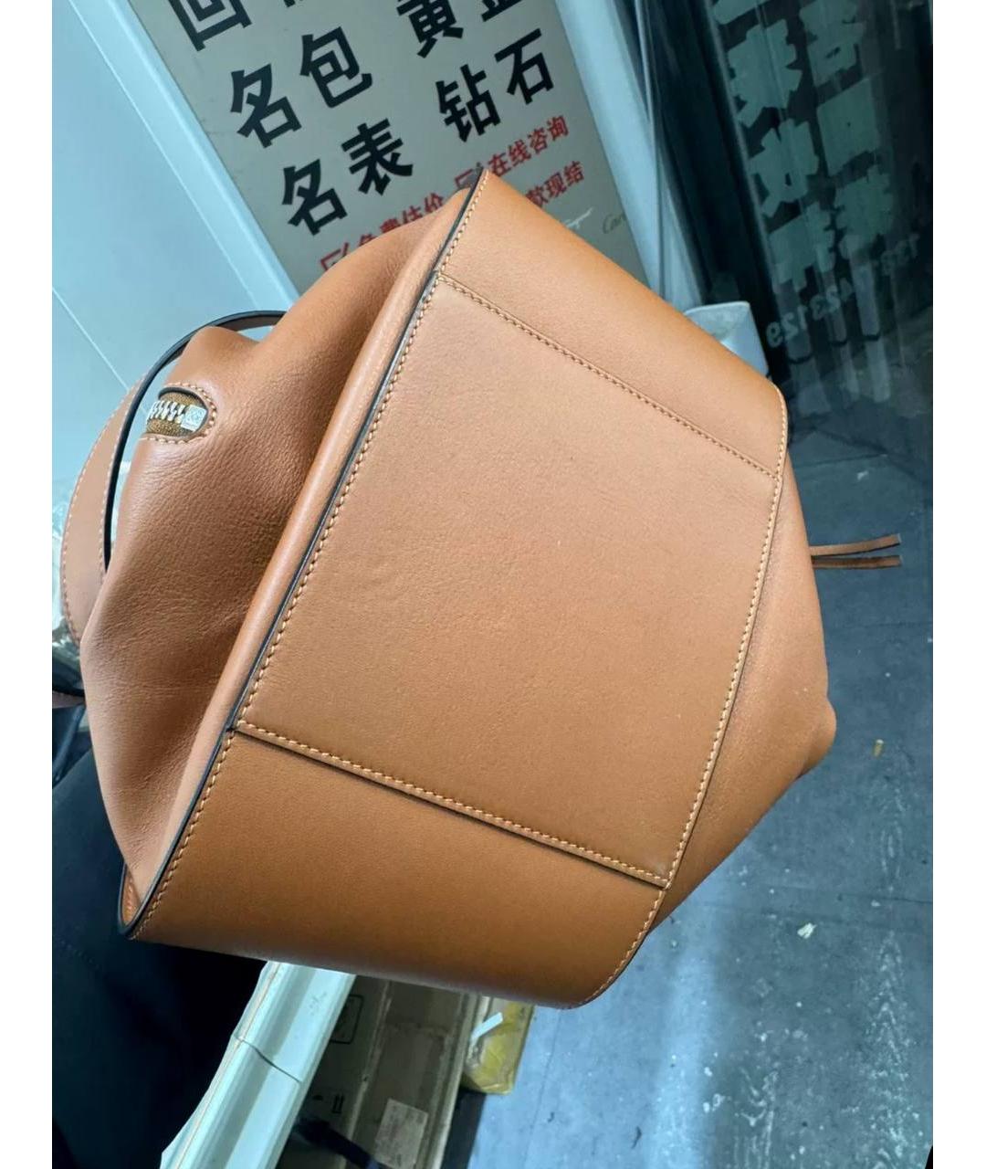 LOEWE Коричневая кожаная сумка с короткими ручками, фото 4