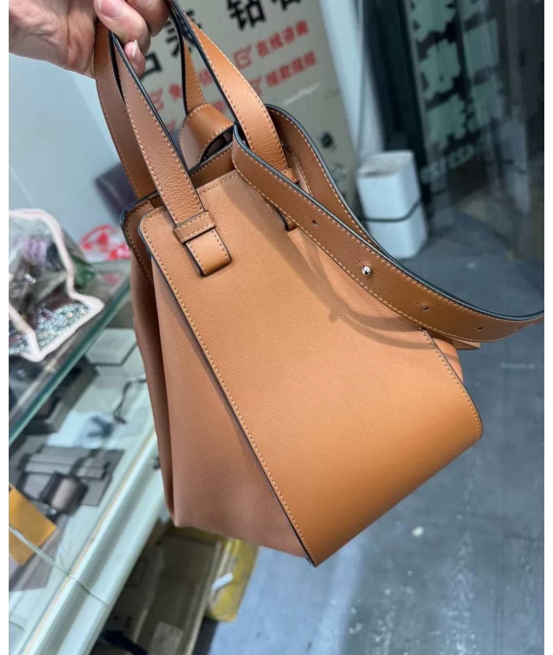 LOEWE Коричневая кожаная сумка с короткими ручками, фото 3