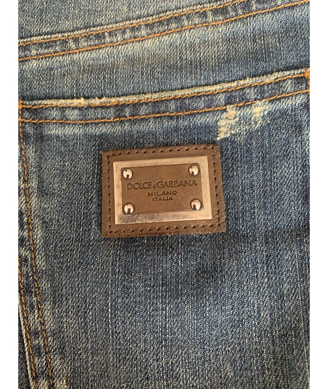 DOLCE&GABBANA Голубая деним юбка мини, фото 4
