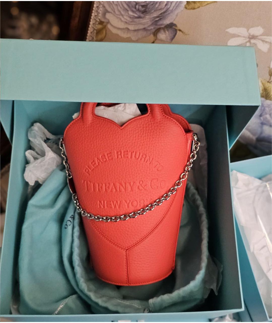 TIFFANY&CO Красный кожаный рюкзак, фото 6