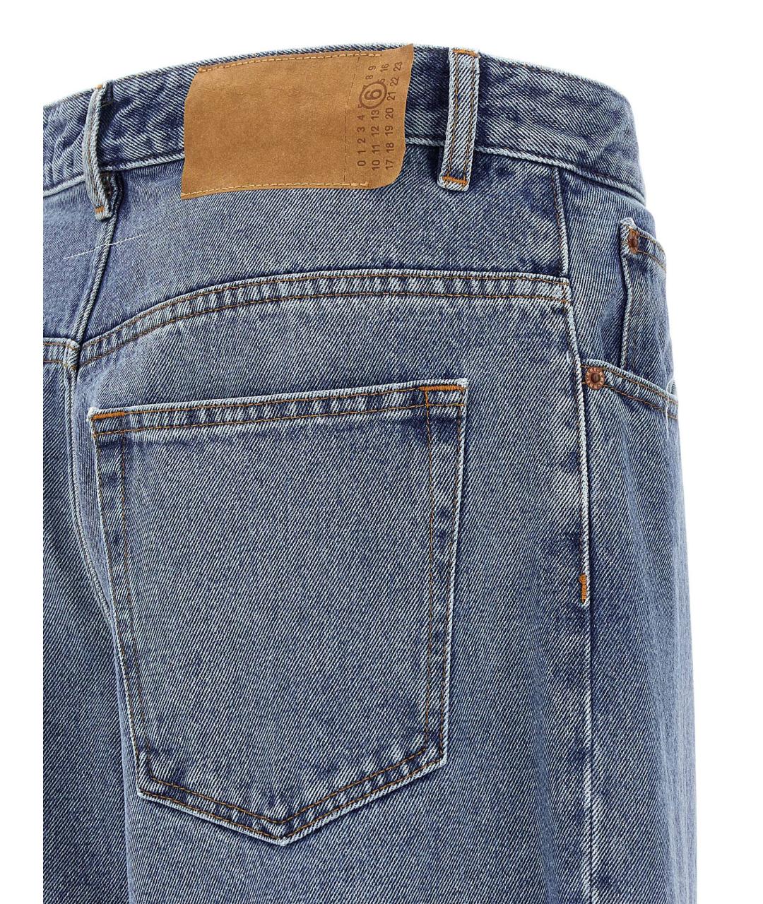 MM6 MAISON MARGIELA Синие хлопковые прямые джинсы, фото 4