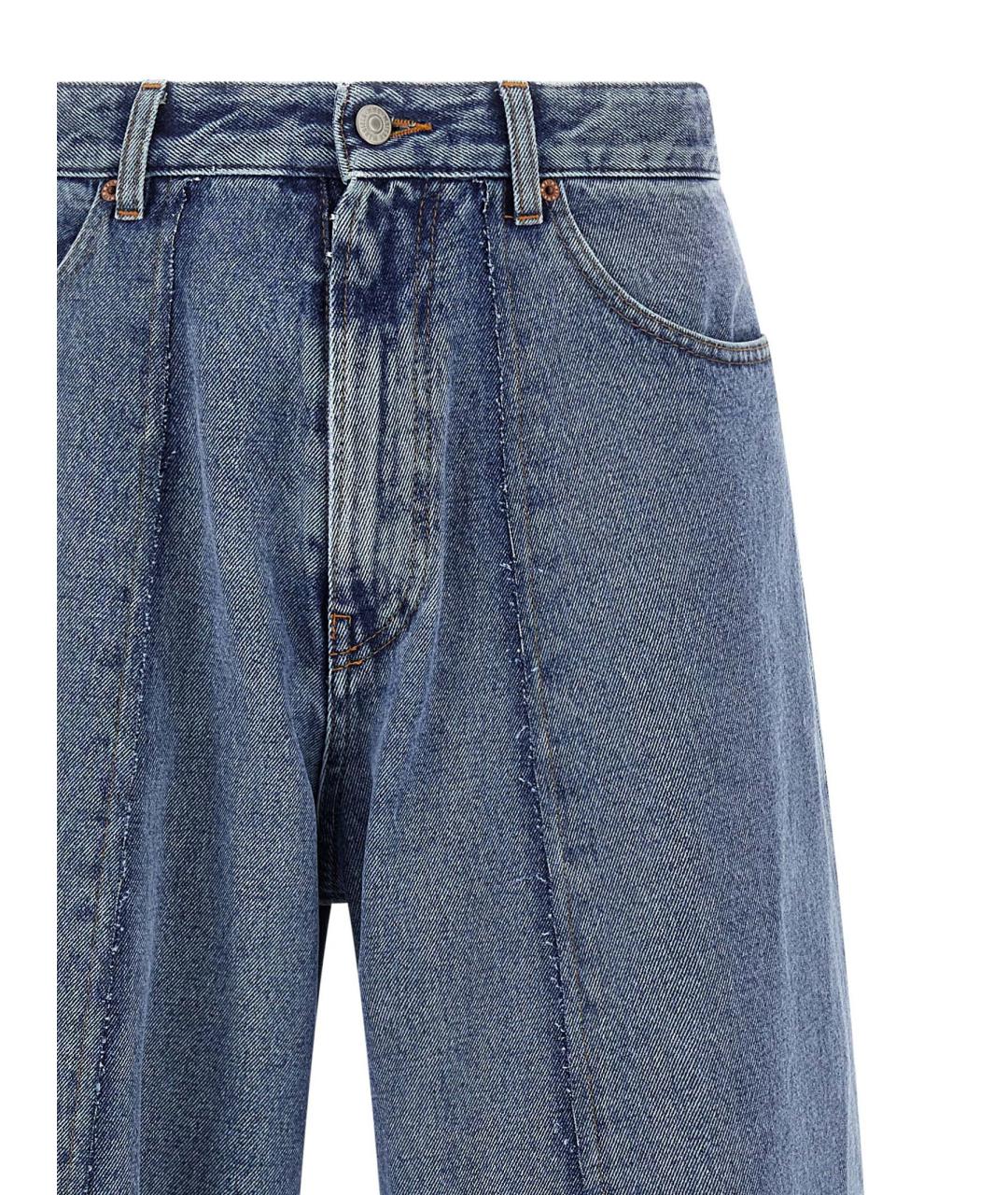 MM6 MAISON MARGIELA Синие хлопковые прямые джинсы, фото 3