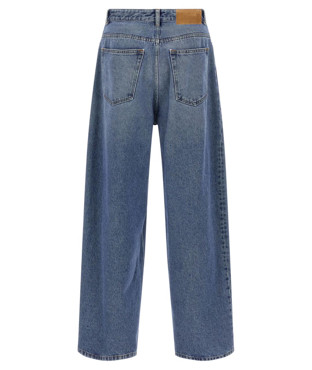 MM6 MAISON MARGIELA Синие хлопковые прямые джинсы, фото 2