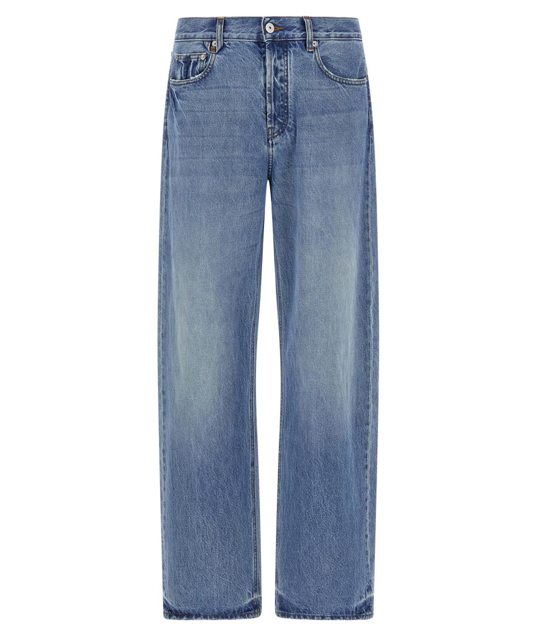 JACQUEMUS Голубые хлопковые прямые джинсы, фото 1