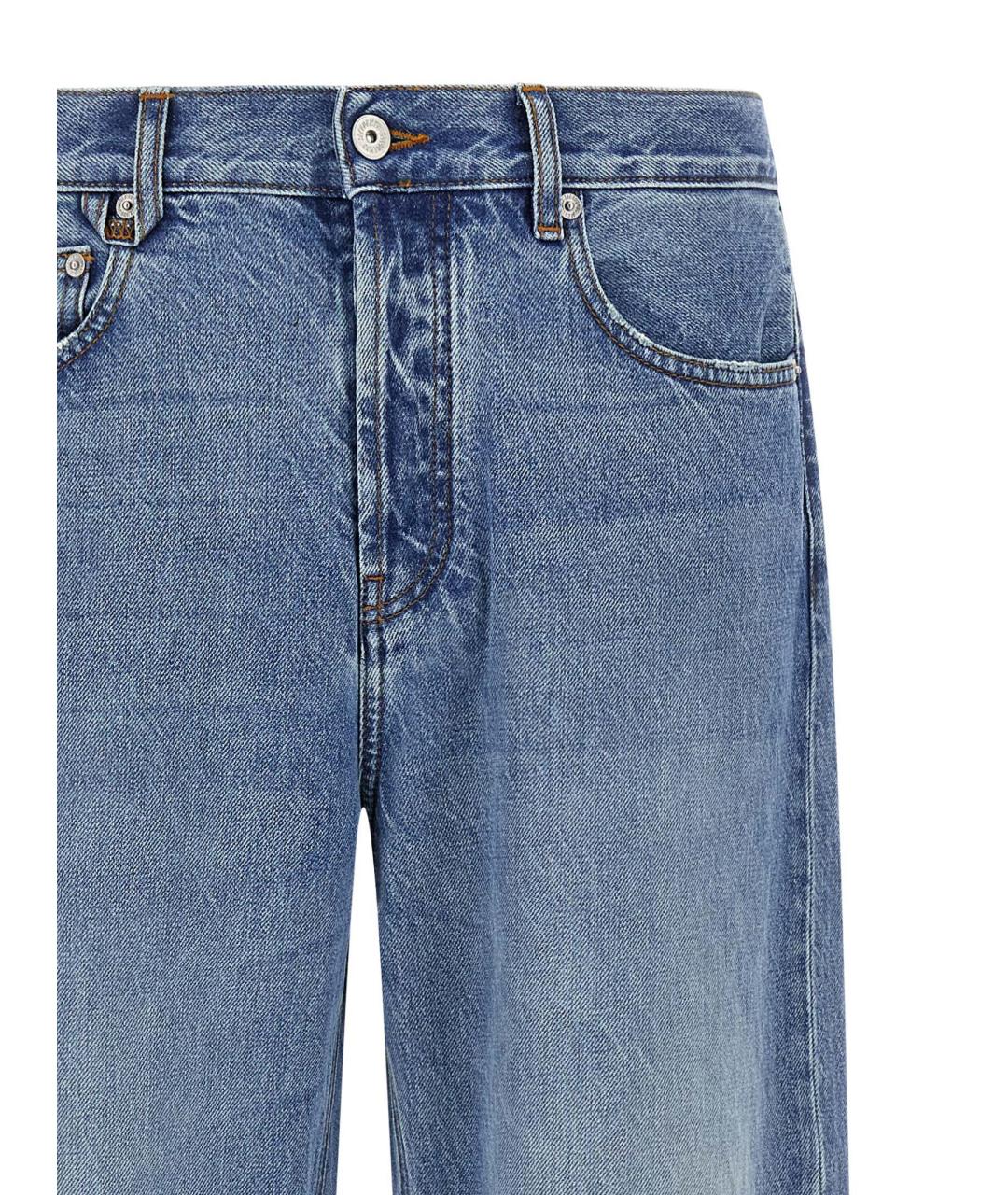 JACQUEMUS Голубые хлопковые прямые джинсы, фото 3