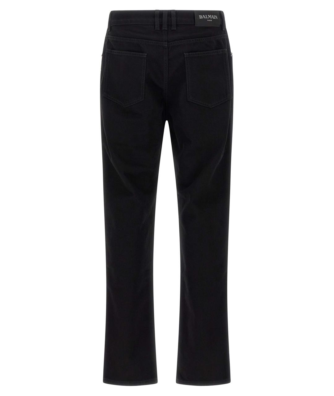 BALMAIN Черные хлопковые прямые джинсы, фото 2