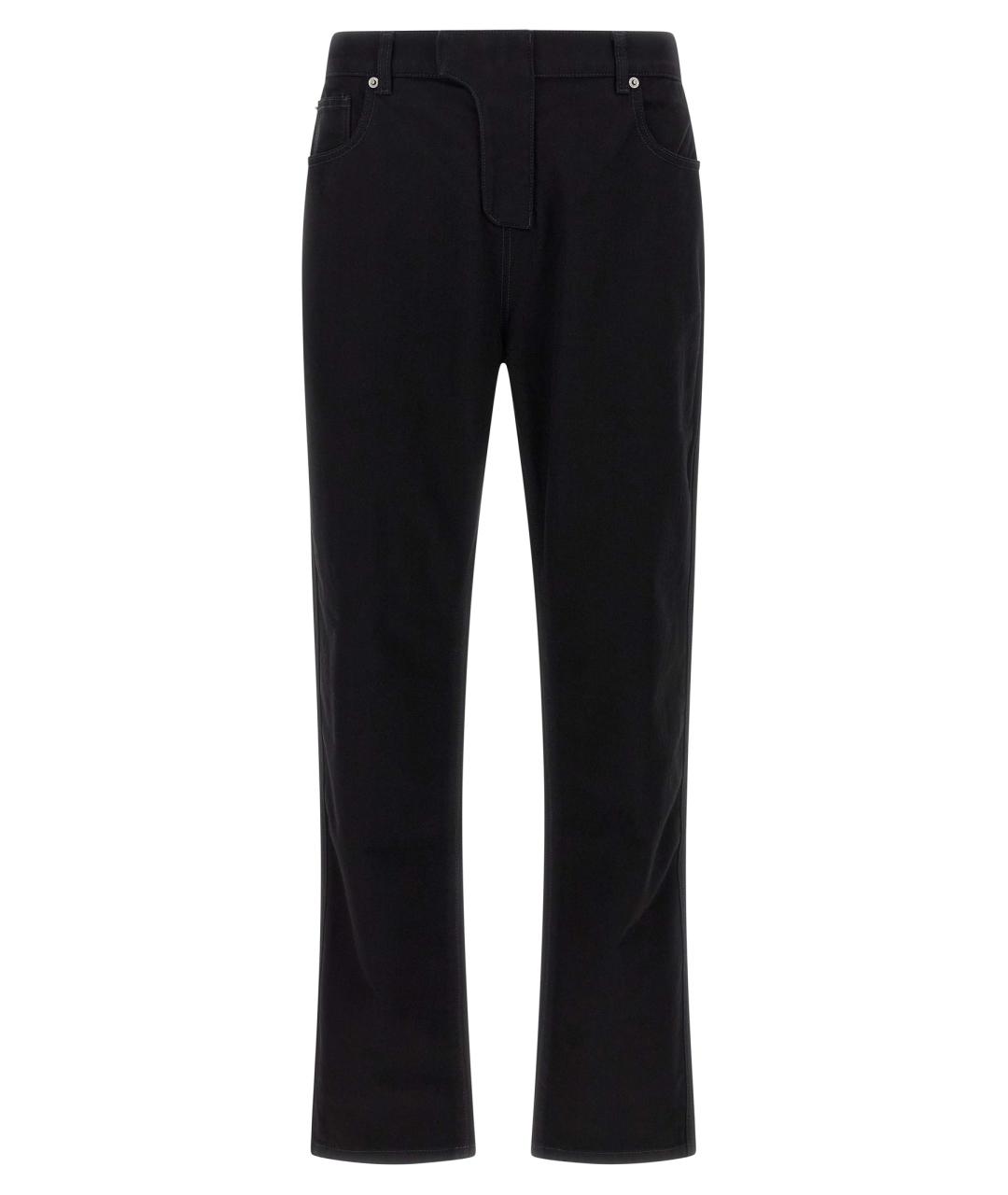 BALMAIN Черные хлопковые прямые джинсы, фото 1