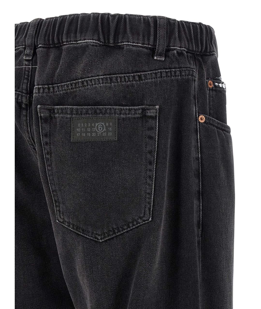 MM6 MAISON MARGIELA Черные хлопковые прямые джинсы, фото 4
