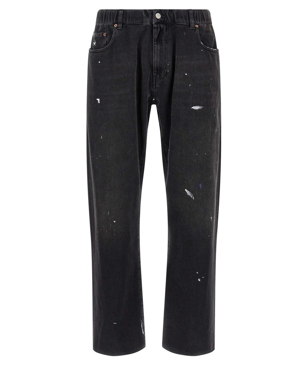 MM6 MAISON MARGIELA Черные хлопковые прямые джинсы, фото 1