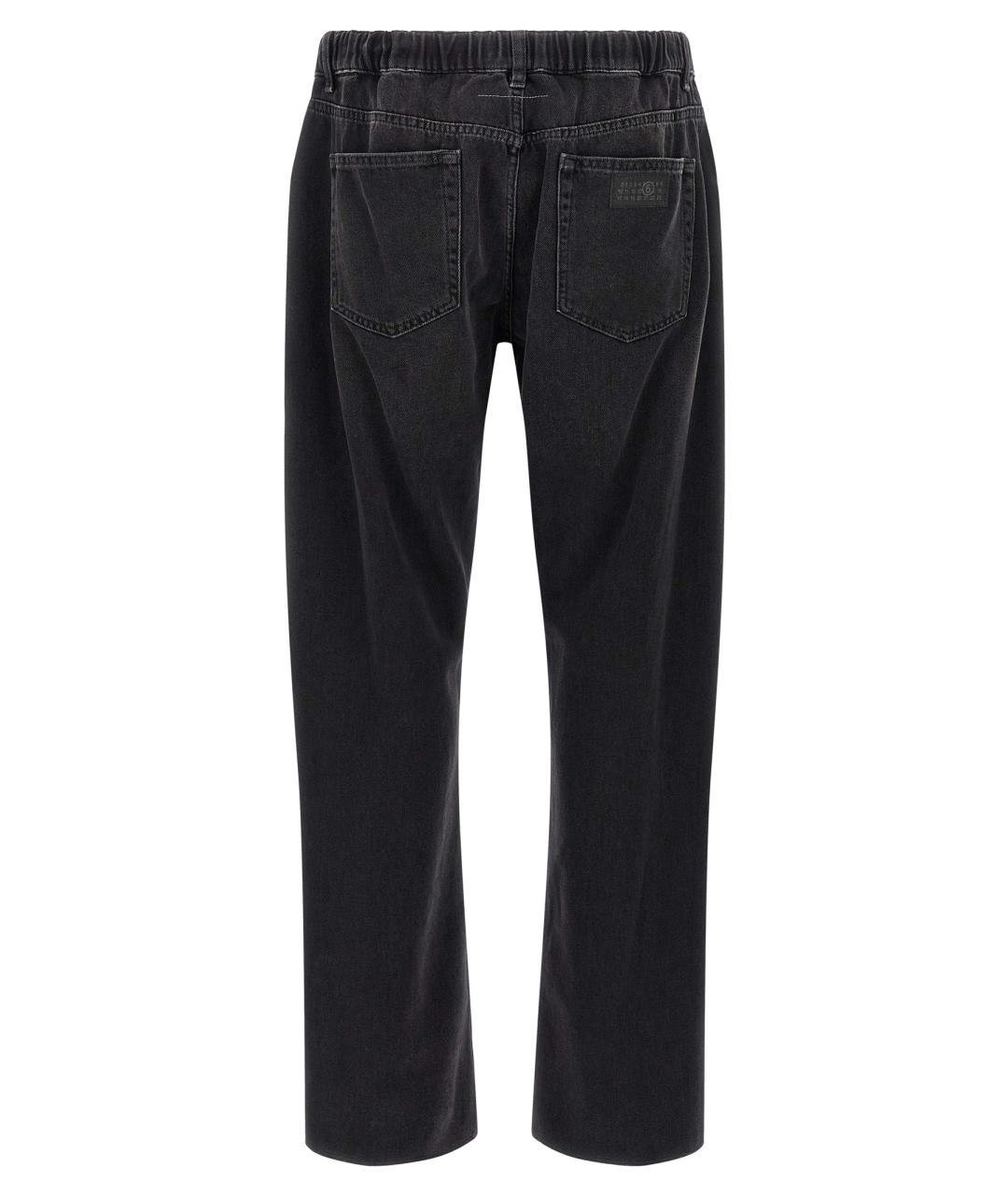 MM6 MAISON MARGIELA Черные хлопковые прямые джинсы, фото 2