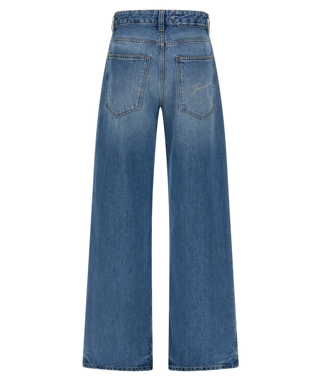 JACQUEMUS Голубые хлопковые прямые джинсы, фото 2