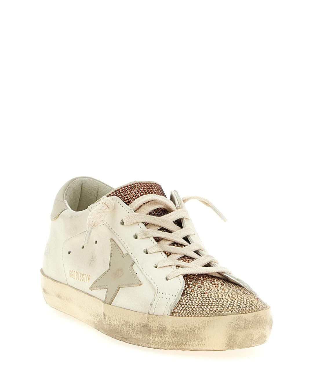 GOLDEN GOOSE DELUXE BRAND Бежевые кожаные кеды, фото 2