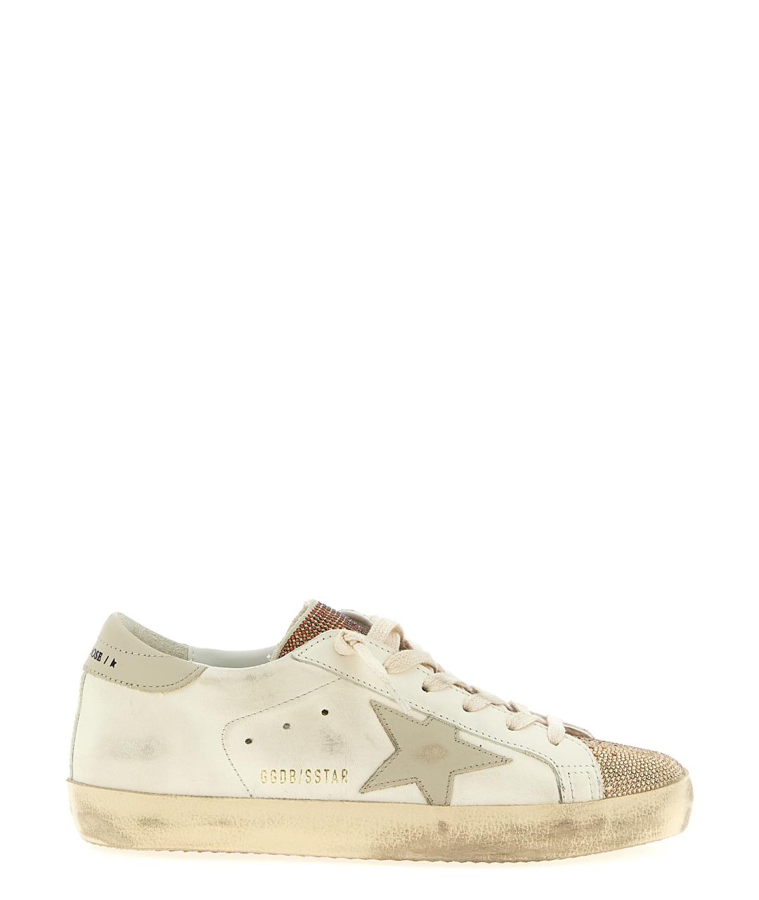 GOLDEN GOOSE DELUXE BRAND Бежевые кожаные кеды, фото 1