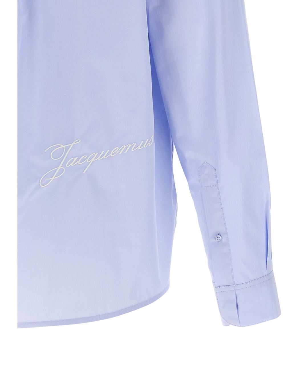 JACQUEMUS Голубая хлопковая кэжуал рубашка, фото 4